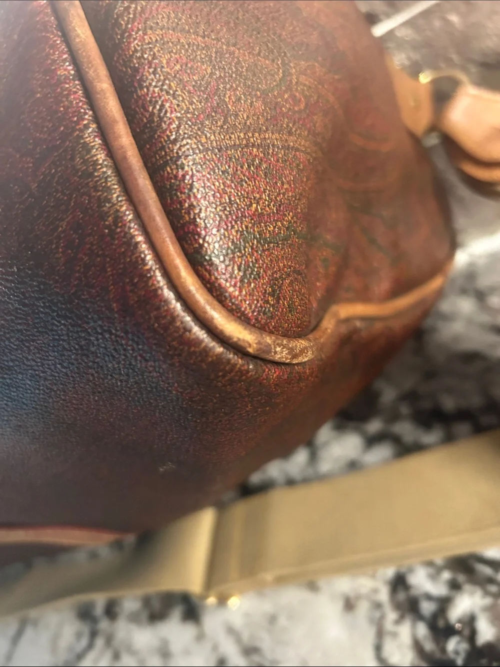 Etro 2 Way Leather Weekender Travel Bag in paisley print incl. all shown